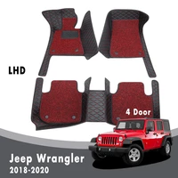 luxury carpets car floor mats for jeep wrangler jl 4 door 2021 2020 2019 2018 auto double layer wire loop interior accessories