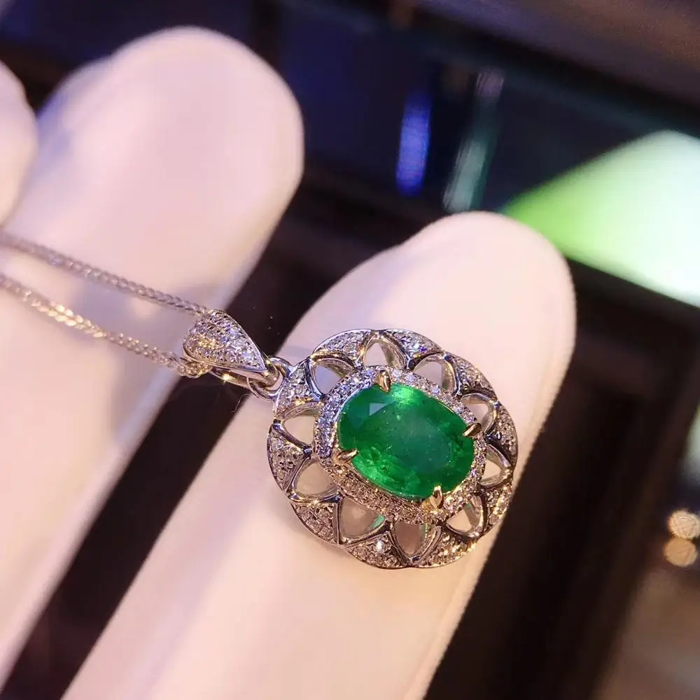 AEAW ювелирные изделия 2.15ct натуральный изумруд кулон Груша Форма зеленый
