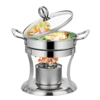GIEMZA Camping Stove Soup Chafing Dish Buffet Mini Brazier Hot Pot Gas Grill Outdoor Fireplace Stainless Steel Smokehouse