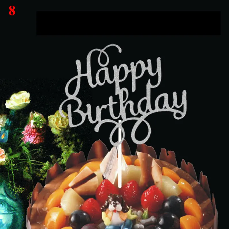 

1PCS Acrylic Baking cake Insert Decor Party Decoration Happy Birthday Cake Hot Stamping Cake Topper Wedding Cake Decoration