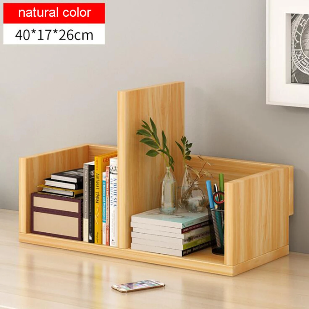 Деревянная комбинированная книжная полка креативный Настольный книжный шкаф