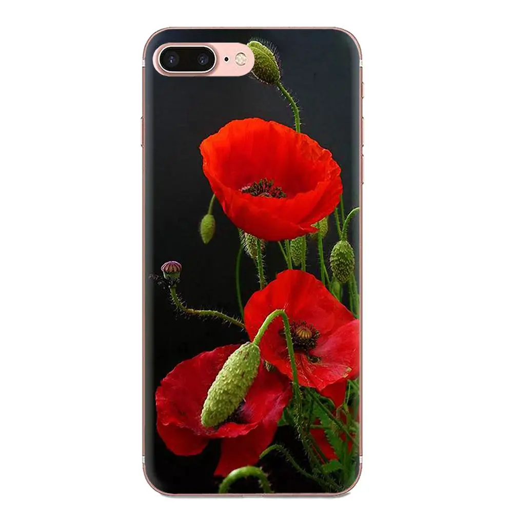 Мягкий из ТПУ для Xiaomi Redmi Note 2 3 3S 4 4A 4X5 5A 6 6A Pro Plus красный кукуруза Мак