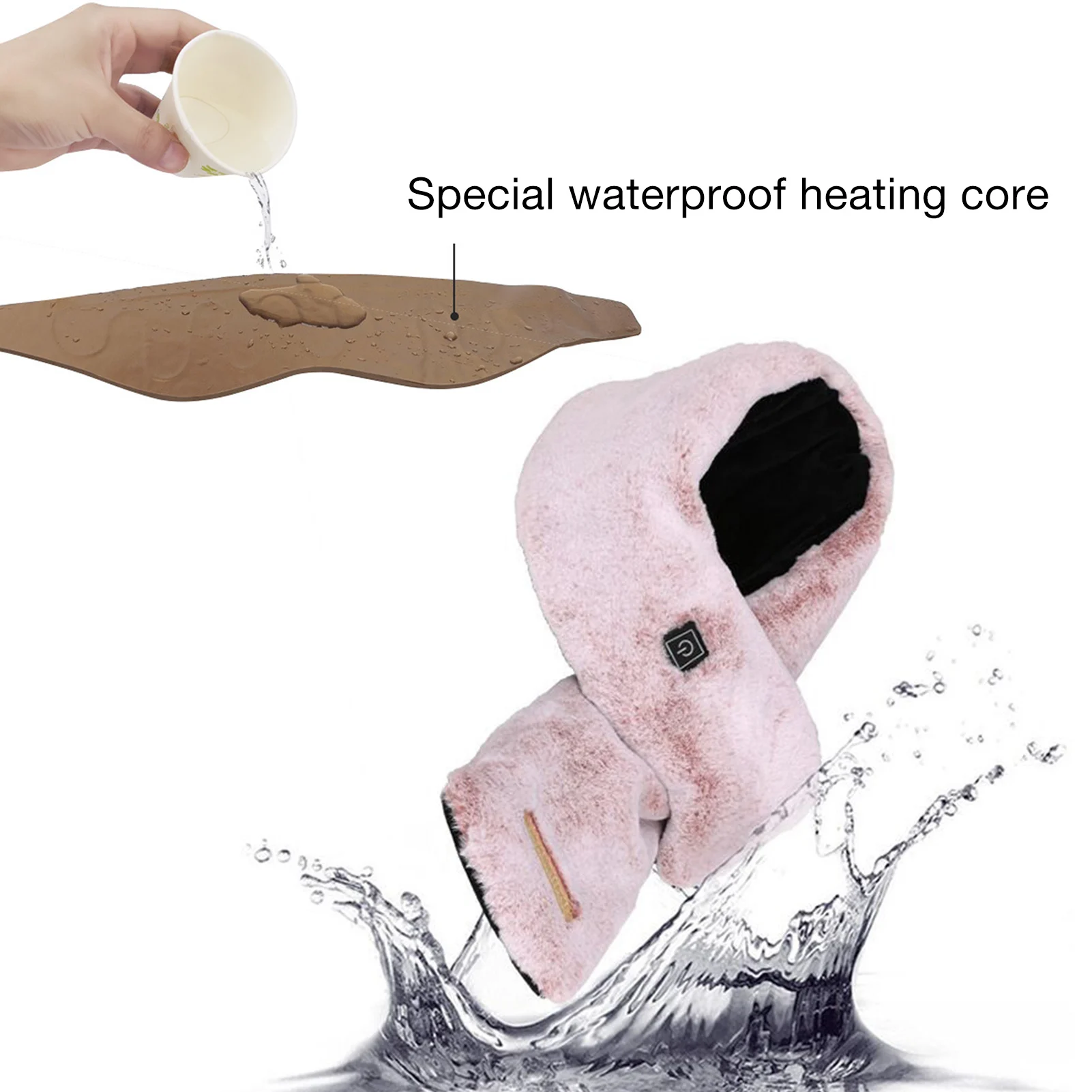 

Heated Scarf USB Heat Shawl Waterproof Electric Warm Neck Wrap Women Thicken Plush Faux Fur Electric Heated Scarf Outdoor Stove
