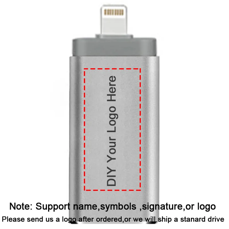 SilverY01 Plus DIY Флэш-накопитель USB для iPhone X / 8/7/7 Plus / 6 / 6s / 5 / SE / ipad OTG Pen Drive HD Picture Stick 16 ГБ 32 ГБ 64 ГБ 128 ГБ Плюс DIY ЛОГОТИП и DJ Music Pendrive USB 3.0 и Dropshipping - Цвет: SilverY01 Plus DIY