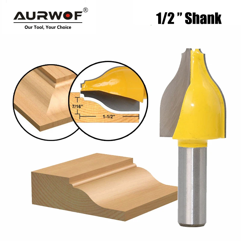 

LAVIE 1pc 12mm 1/2 Shank Vertical Panel Raised Ogee Bead Router Bit Woodworking Door Line Milling Cutter for Wood Tools MC03146