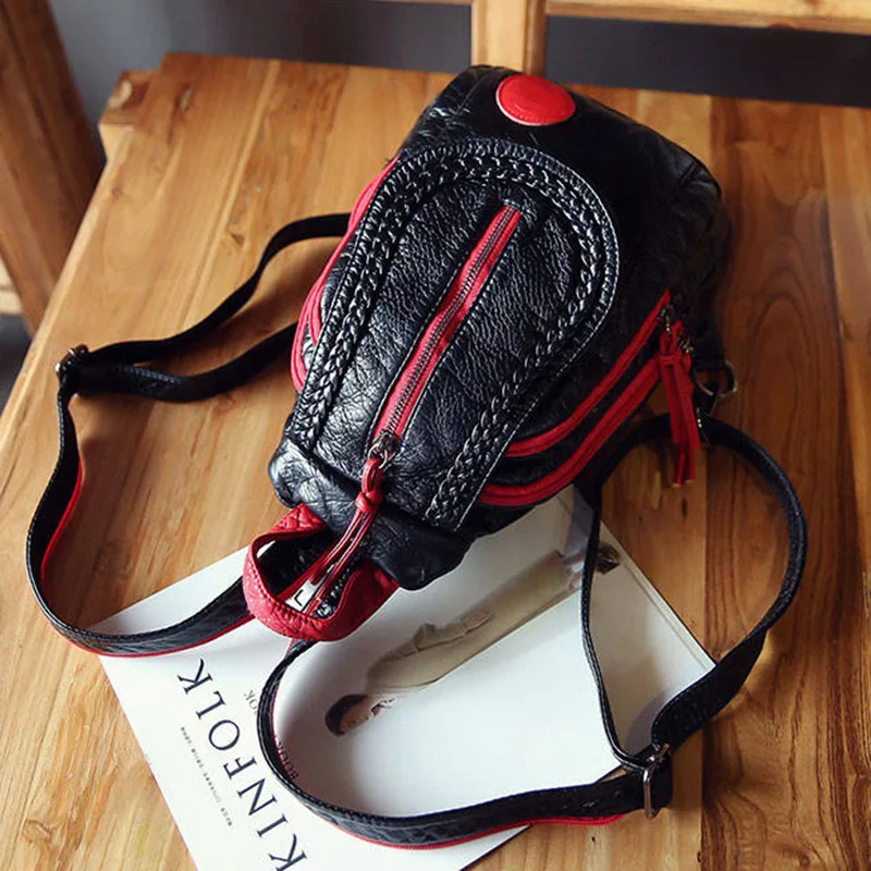 Новинка 2020 модные женские рюкзаки черные мягкие моющиеся Сумки из искусственной