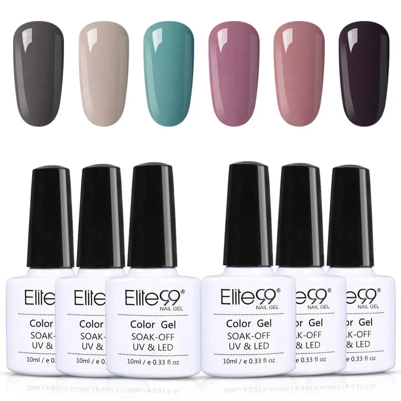 Elite99 10 мл 6 шт./компл. набор для ногтей верблюжьего цвета с УФ гелем светодиодный