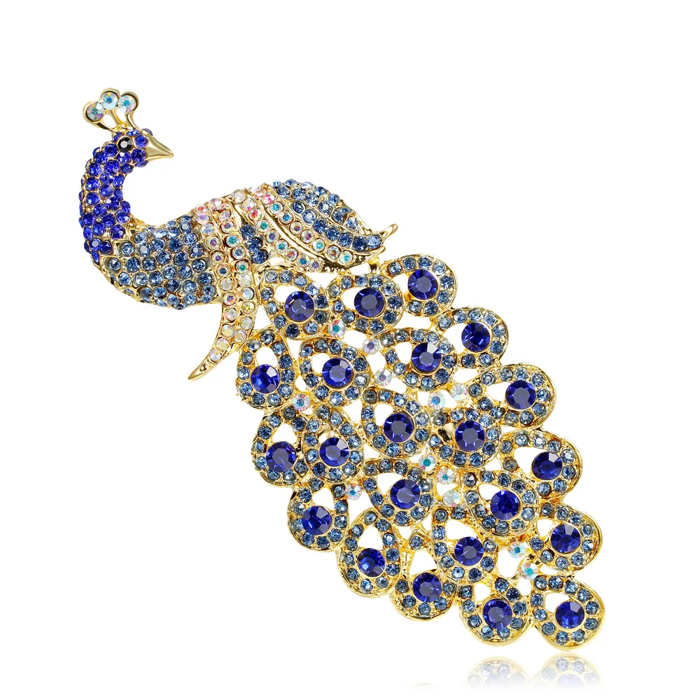 

Crystal Vintage Peacock Brooches for Women Large Insect Brooch Pin Fashion Dress Coat Accessories Cute Jewelry