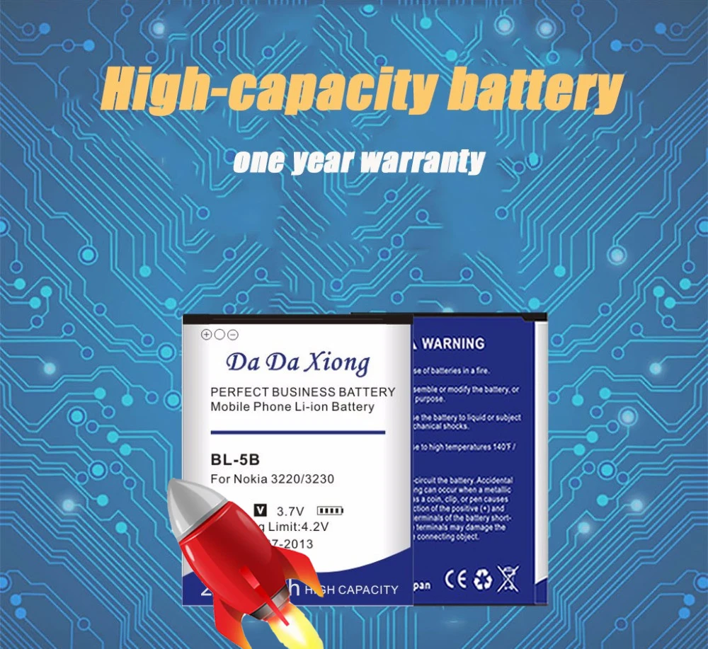 3200 мА/ч BL 5B Батарея для Nokia 3230 5070 5140 5140i 5200 5300 5500 6020 6021 6060 6070 6080 6120 6120C 7260 7360 7620 N80