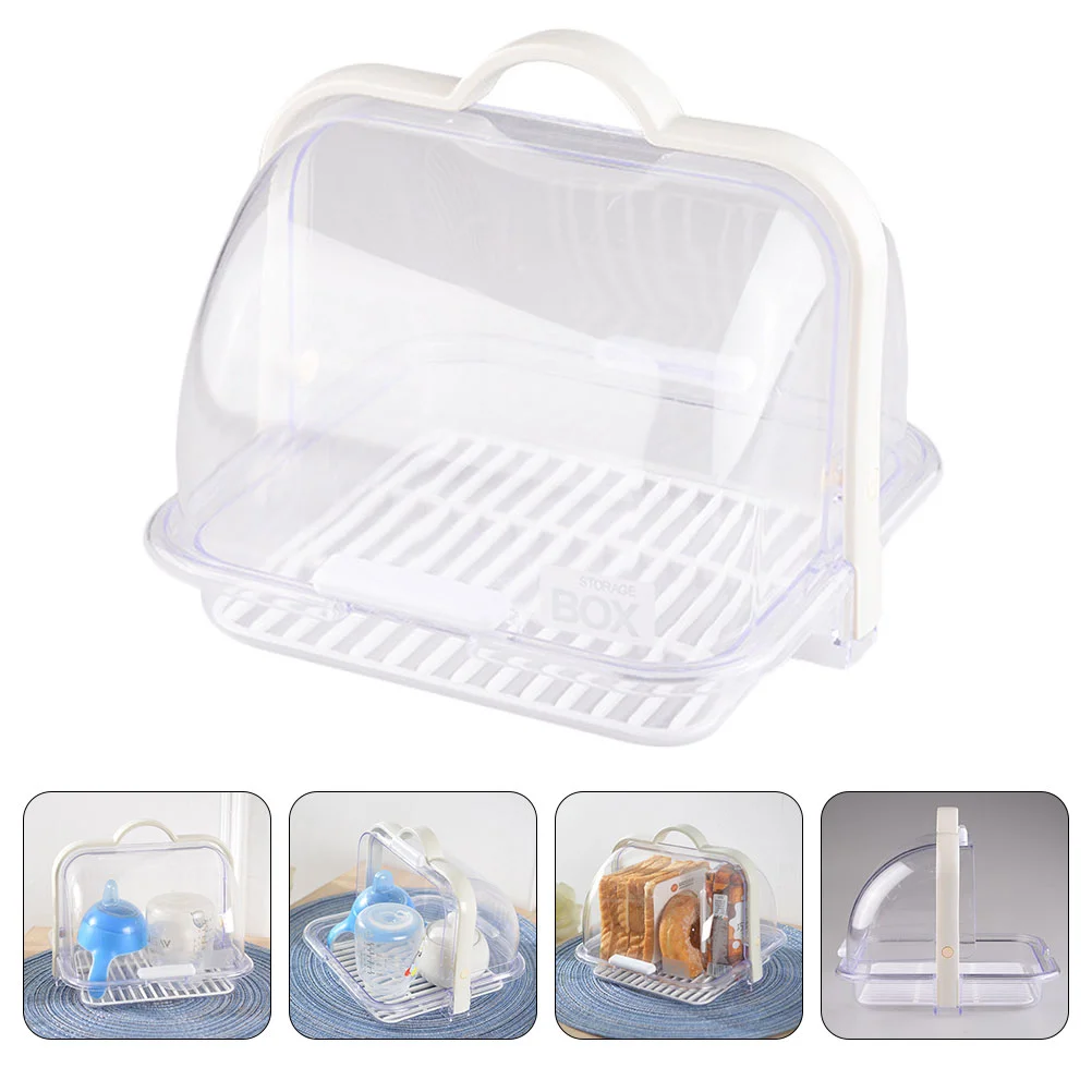 

1Pc Sealing Cleaning Box Bread Storage Box Tableware Storage Rack Draining Rack