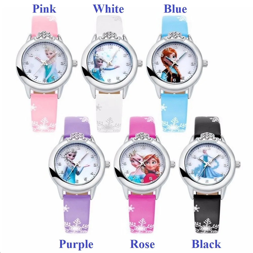 Please choose colour Горячие популярные детские день девушки королева принцесса алмаз кожа часы Мода Девушки Студенты подарок вечерние кварцевые наручные часы - Цвет: Please choose colour