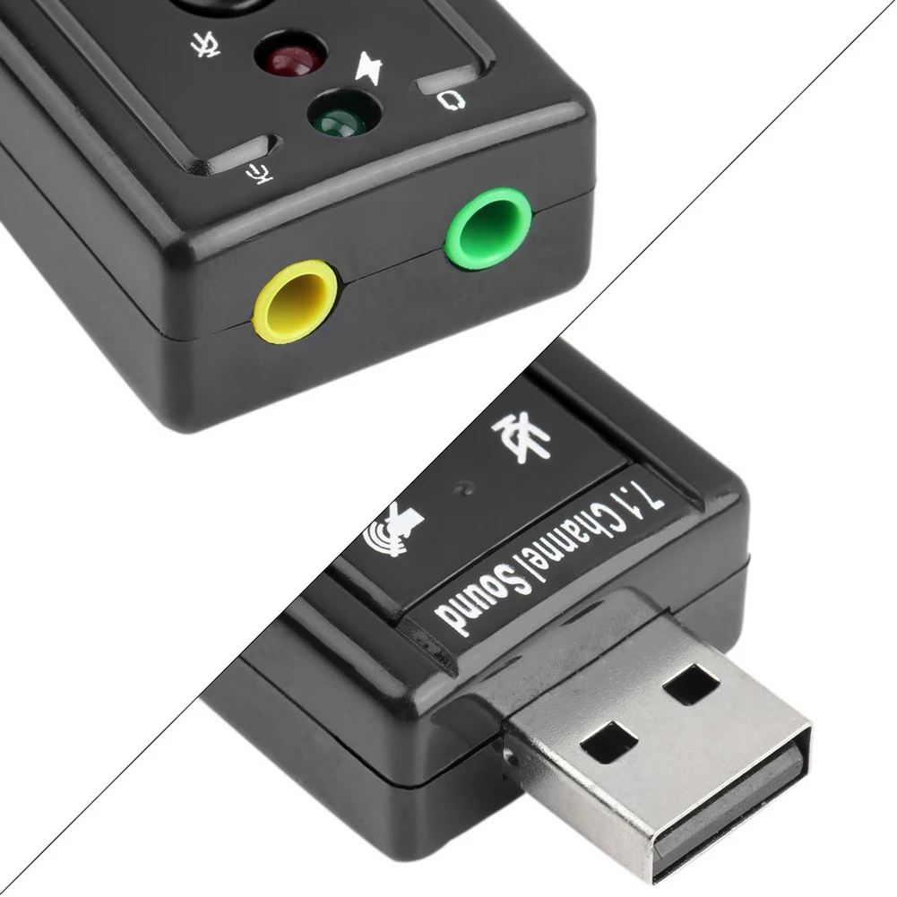 Мини Внешний USB 2 0 carte son 7 1 канал 3D аудио адаптер конвертер + 3 5 мм микро интерфейс
