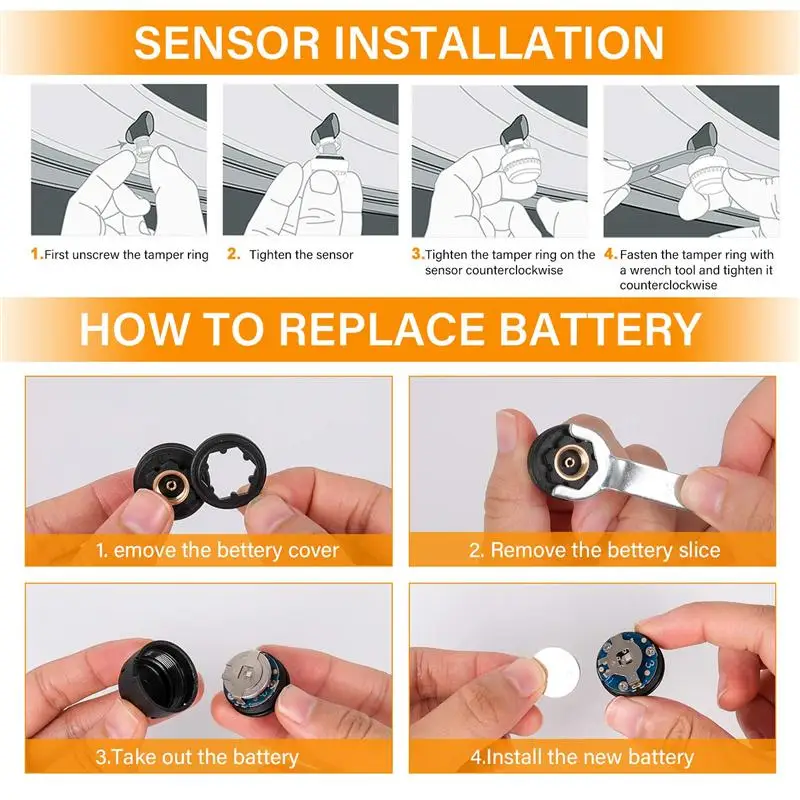 Wireless Solar Energy Universal Tire Pressure Monitor High Precision Detector with Color Screen | Инструменты