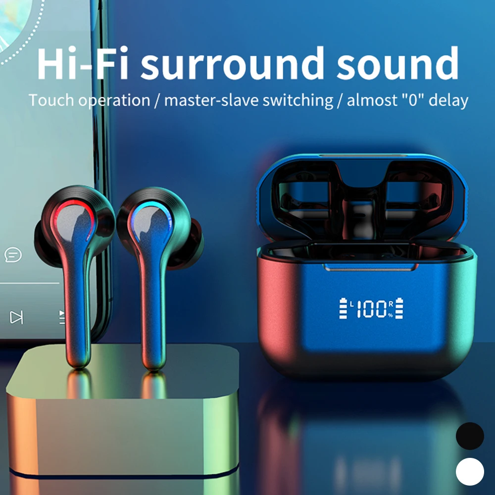 

Настоящие беспроводные наушники Bluetooth 5,0 наушники с микрофоном спортивные IPX5 водонепроницаемые TWS зарядная коробка HIFI наушники