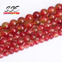 watermelon red bicolor jades chalcedony beads natural stone round beads for jewelry making diy bracelets accessories 15 strand