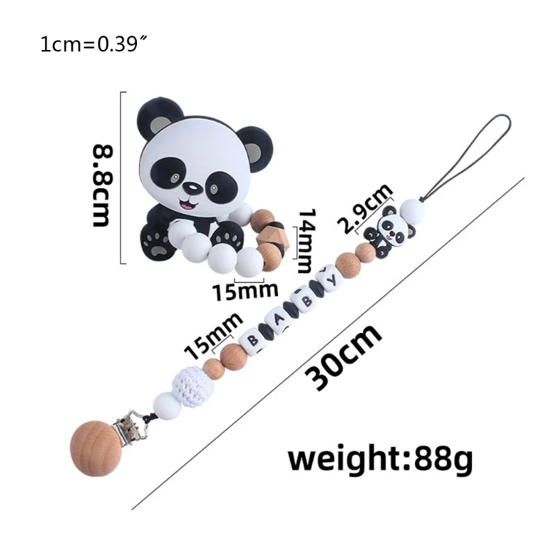 

2 Pcs Baby Pacifier Chain Cartoon Bear Teether Set Nipple Clip Holder Infant Silicone Teething Soother Molar Toys Shower Gifts