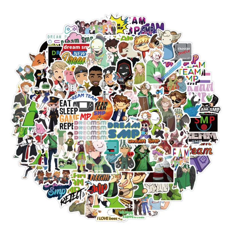 

10/30/50/100pcs Dream Smp Game Graffiti Stickers Anime Funny Cute Stickers Kids Toys Laptop Diy Car Bike Decal Decor Stickers