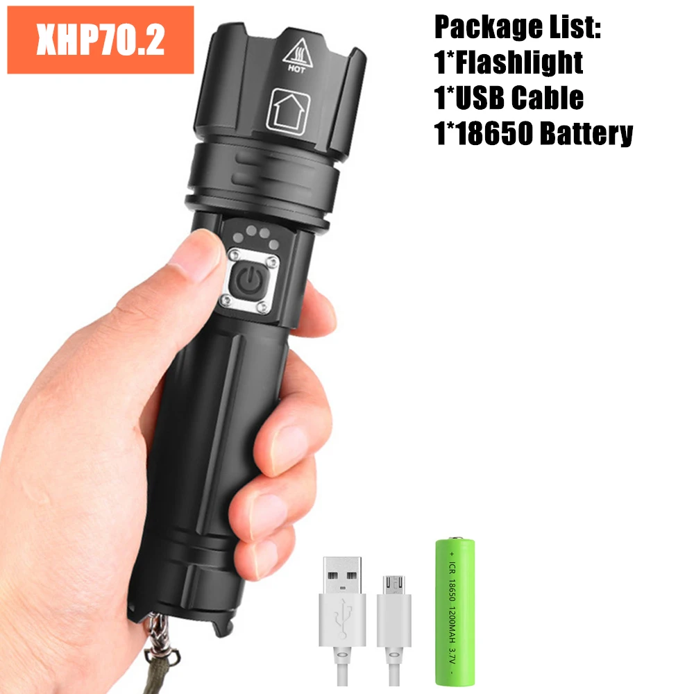 Option B Xhp90 xhp90.2 xhp70.2 Мощный USB светодиодный фонарь, ручная лампа 26650 18650, перезаряжаемый тактический фонарь - Emitting Color: Option B