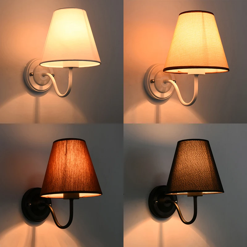Современная светодиодная настенная лампа из ткани бра для коридора спальни