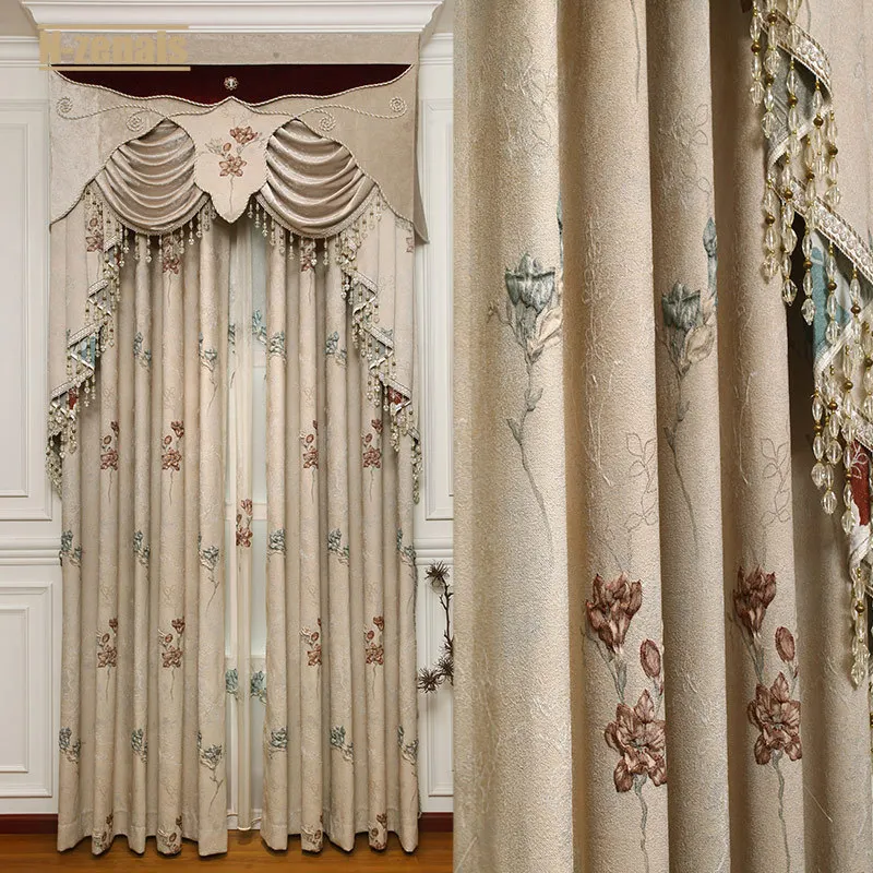 

European Modern Minimalist High-end High-precision Jacquard Embossed Curtains for Living Room and Bedroom Cortina Cocina