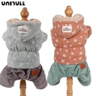 UNIBULL зимняя хлопковая одежда для собак, милое мягкое пальто с четырьмя ногами, куртка для собак, комбинезоны со звездами для собак, вельветовый Теплая Флисовая одежда