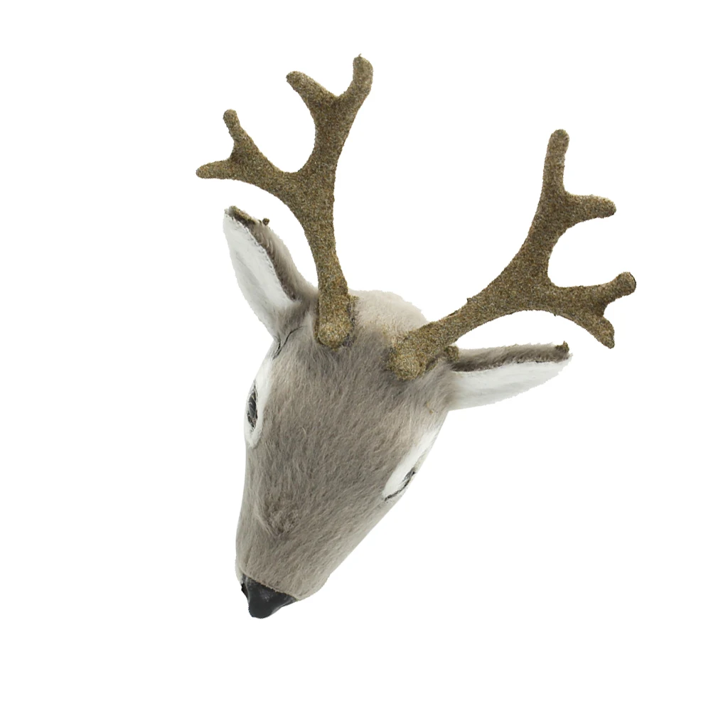 

1/6 Dollhouse Miniature Deer Head Wall Decoration Refrigerator Magnet Classic Toy for Children Kids Collectibles Christmas Gift