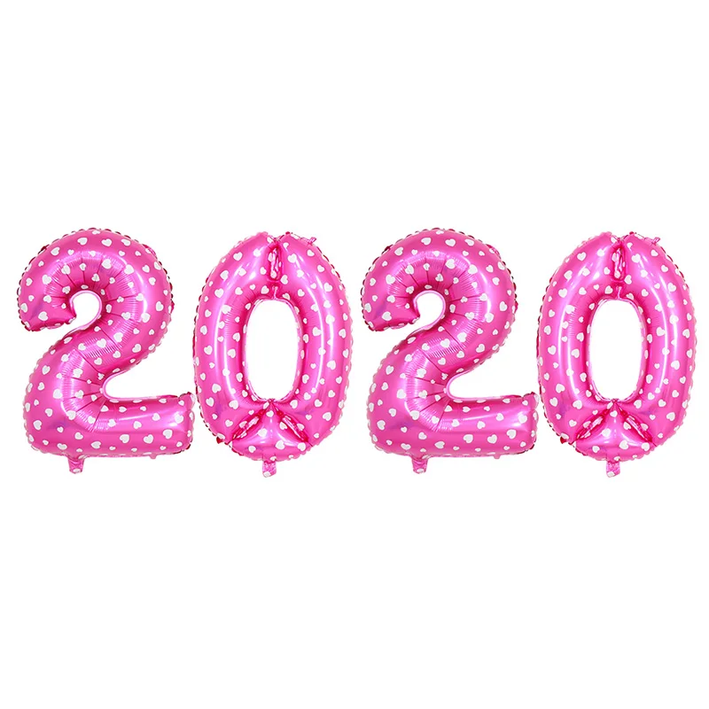 4 шт 16/30 дюймов розовое Золотое серебряное число 2020 новогодние гелиевые