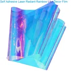 Лазерная Лучистая голограмма радужного цвета, самоклеящаяся Водонепроницаемая полиэтиленовая пленка для самостоятельного орошения, украшения для дома и строительного стекла