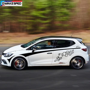 1 компл. Гоночная решетчатая полоса Автомобильная дверь боковой Декор наклейка авто кузов линия талии виниловые наклейки для Renault Clio Спорт Аксессуары