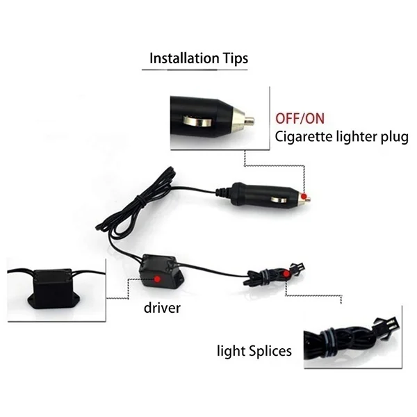 

car interior accessories atmosphere lamp EL cold light line with USB DIY Decorative Dash board Console Auto LED Ambient Light