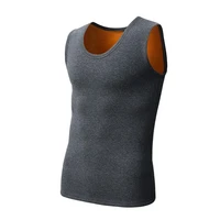 base shirt sleeveless solid color warm double sided plush men underwaist tank tops for winter