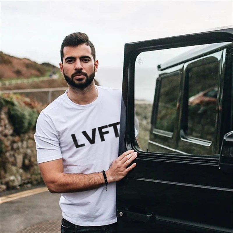 Летняя спортивная футболка Для мужчин короткий рукав бодибилдинг тонкий Мужчины