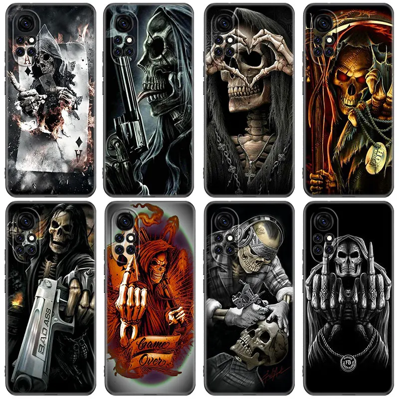 Чехол Grim Reaper Skull для телефона Huawei Honor 50 Mate 30 20 10 Lite 40 Nova 9 8 Pro Y60 30S 8i 7i 7SE 5T премиум