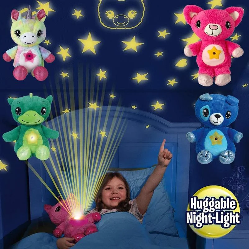 

Plush Starry Stuffed Animal Projector Lamp Toy Star Belly Dream Lites Cartoon Plush Toys Starry Sky Dream Night Light Soothe Toy