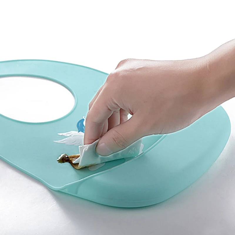 

Waterproof Baby Silicone Bibs Cute Cartoon Printed Burp Cloths Toddler Kids Adjustable Feeding Apron No Wash Bibs