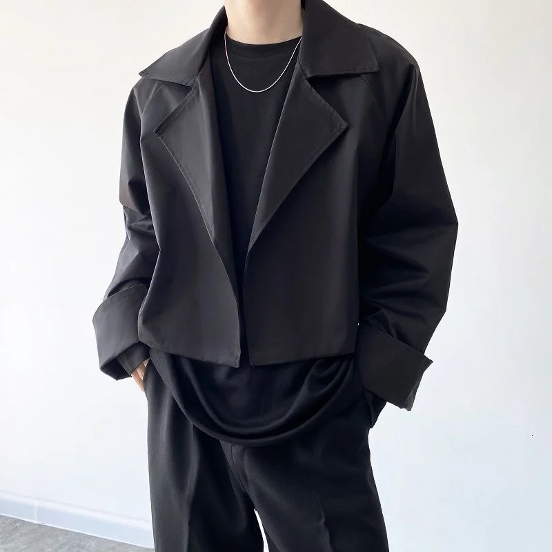 

Men's Wear Tide Koean Casual Suit Coat For Male 2021 Autumn New Loose Simple Long Sleeve Short Style Blazers For Male
