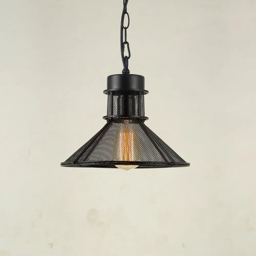 Подвесная лампа E27 в американском стиле с зонтиком и сеткой современное