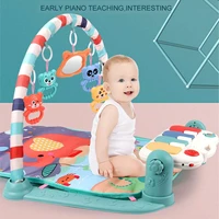 3 in 1 baby infant gym play mat fitness music piano hanging toy projector early educational puzzle carpet kids rug 76x56x43cm