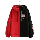 Флисовый Пуловер Harajuku, с контрастной мультипликационной вышивкой, Женский свитшот, корейский женский топ с длинным рукавом, зима 2020