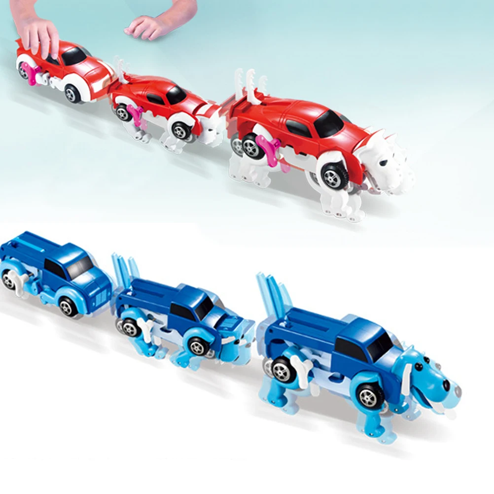 Автоматическая трансформация собака игрушечная машинка заводная модель робота