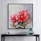 Набор для вышивания QIUSI, полный набор для самостоятельной вышивки, китайская печатная схема розовый цветок пиона, вышивка крестом, свадебный подарок