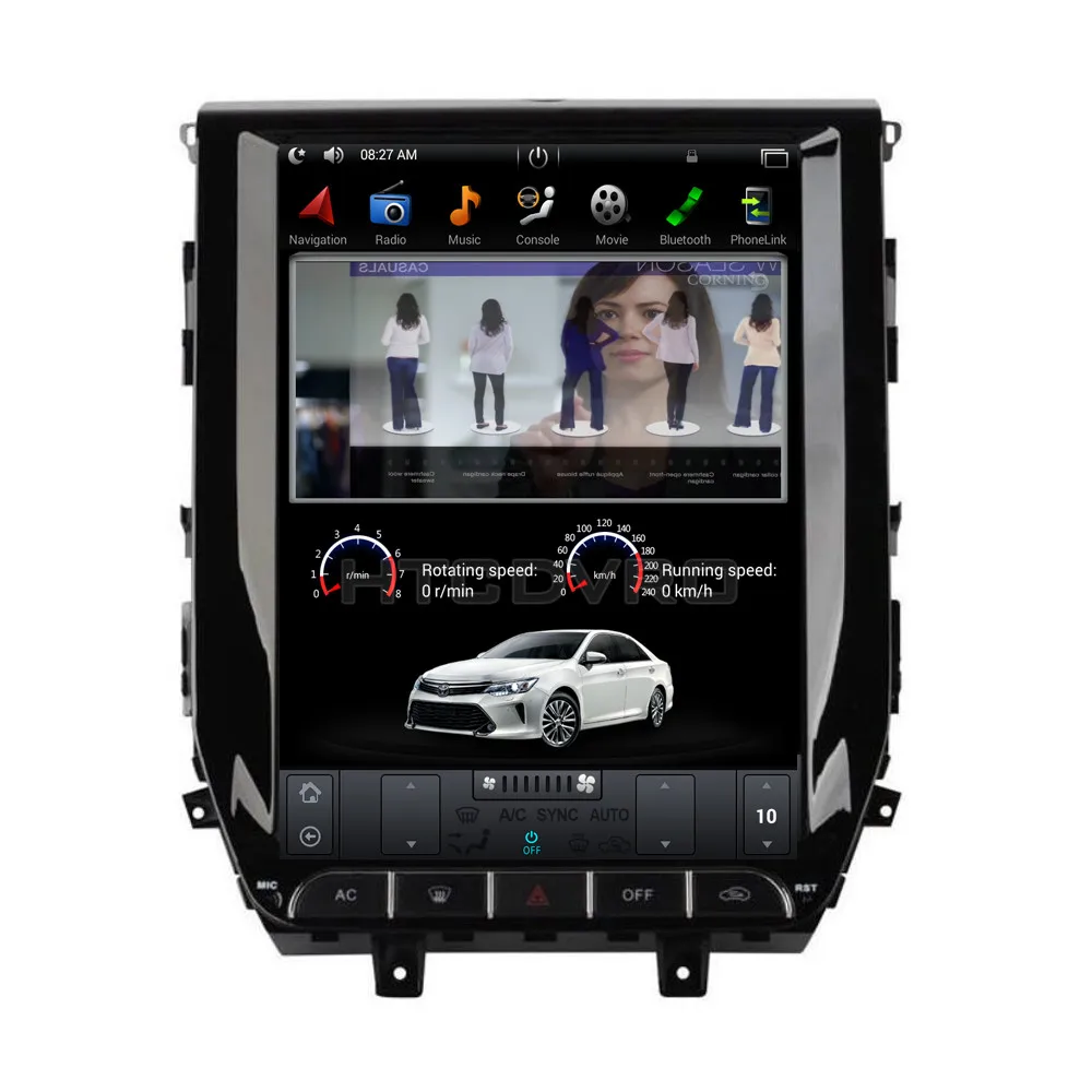 YMODVHT 12 1 дюймов Telsa стиль вертикальный экран четырехъядерный Android 7 2 ГБ