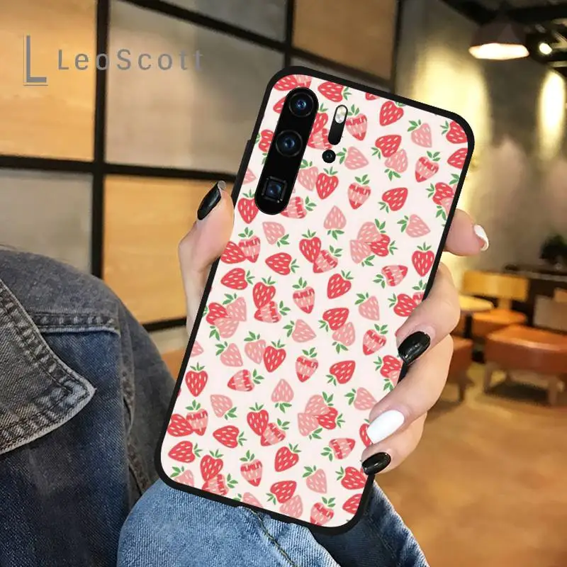 

Red cute strawberry fruit Phone Case For Huawei honor Mate P 9 10 20 30 40 Pro 10i 7 8 a x Lite nova 5t
