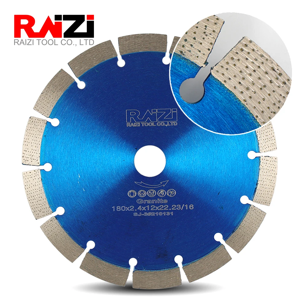 

Raizi Hot Pressed Diamond Cutting Disc for Granite Reinforced Concrete Asphalt Pavement Array Layered Segment Circular Saw Blade