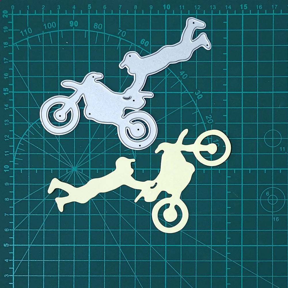 

Boy Motorcycle Race Christmas Metal Cutting Dies For Stamps Scrapbooking Stencils DIY Paper Album Cards Decor Embossing 2020 New