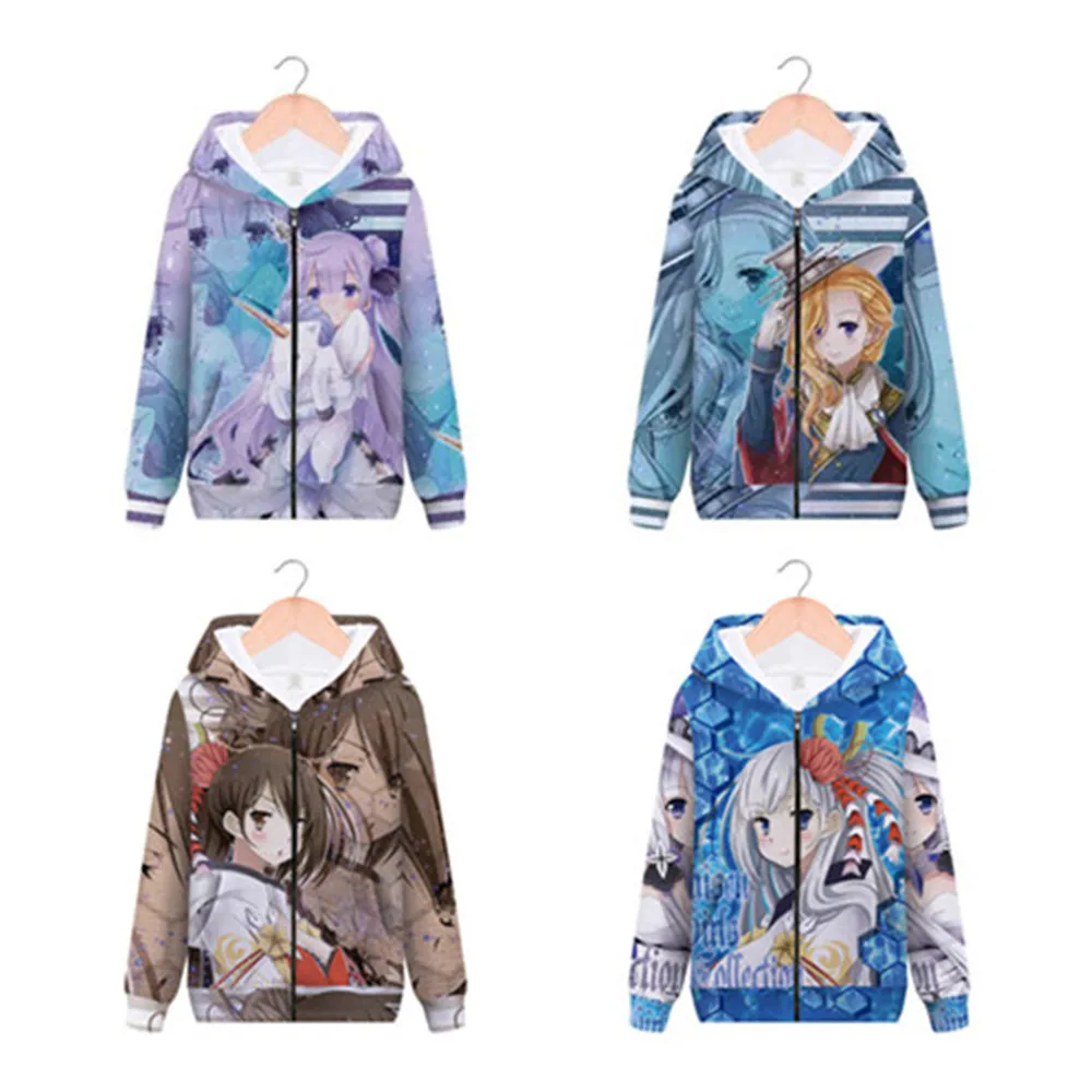 Аниме Azur Line 3D куртка с длинным рукавом и принтом Толстовка Косплей Костюм для
