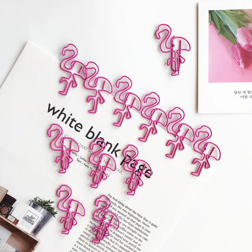

12PCS Cute Small Paper Clips Bookmarks Animal Shapes Card Clip Study Planner Kawaii Stationery Metal Clear Binder Clips Photos