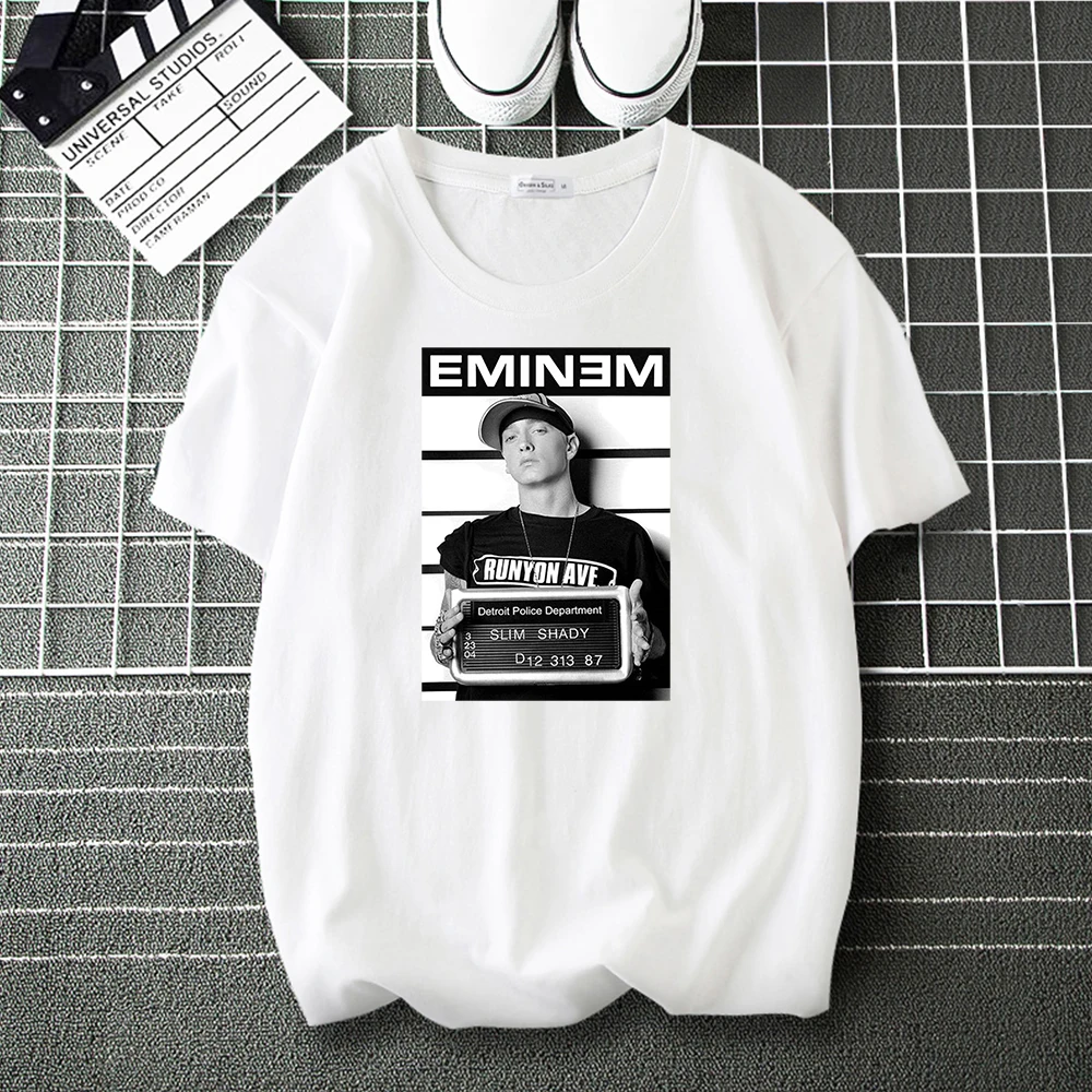

Eminem Slim Shady Rap Cool Fun Music Tee Shirt for Men Casual Loose Fashion Hip Hop Tops Male Harajuku T-Shirts