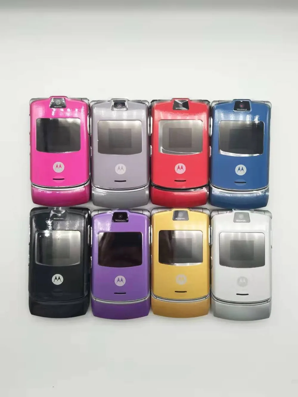 Щепка Цвет~ Всемирная версия флип диапазона квада GSM Motorola DROID Razr V3 мобильного телефона один год гарантии