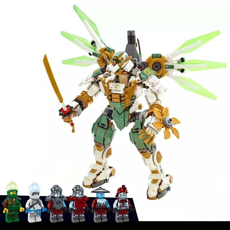 Для Ninjagoes Ninja Lloyd's Titan Mech Stormbringer Fire Fang Pyro Snake Zane фигурки Kai jay Cole Krait строительные